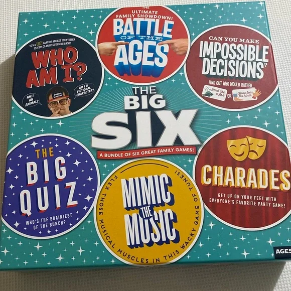 The Big SIX Bundle of Six Great Family Board Games 6 Games in One New Sealed Box - Picture 1 of 6